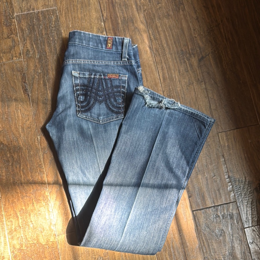 7 For All Mankind Blue Boot Cut Jeans